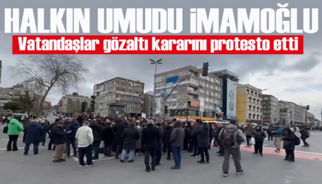 Vatan Caddesi'nde toplanan vatandaşlar gözaltı kararını protesto etti