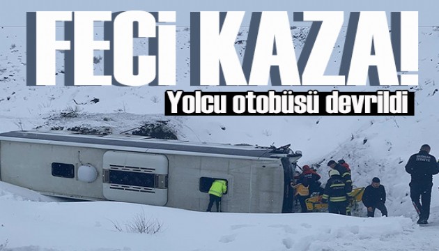 Erzincan'da yolcu otobüsü devrildi: Çok sayıda ambulans sevk edildi