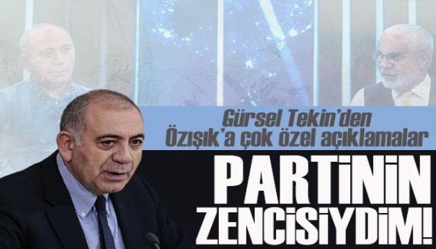 Gürsel Tekin'den çarpıcı açıklamalar: Partinin zencisiydim!