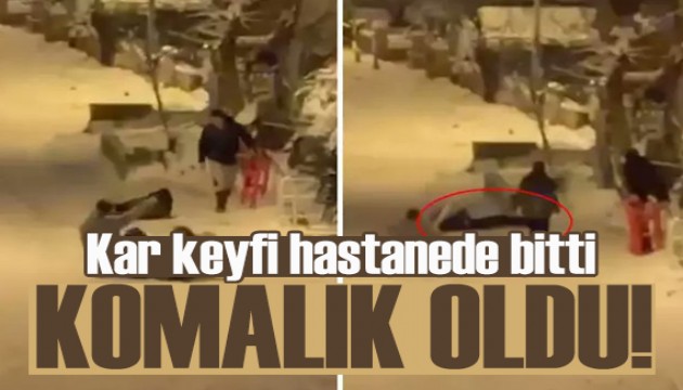 Karda tepsiyle kayan genç kız komaya girdi