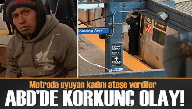Metroda uyuyan kadını ateşe verdiler!