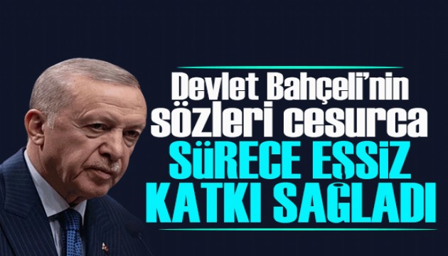 Cumhurbaşkanı Erdoğan'dan Bahçeli'nin İmralı sözlerine: Eşsiz katkılar sağladı
