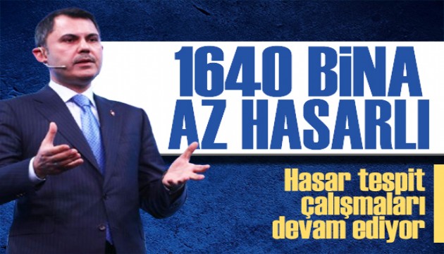 Bakan Kurum paylaştı: 1640 bina az hasarlı