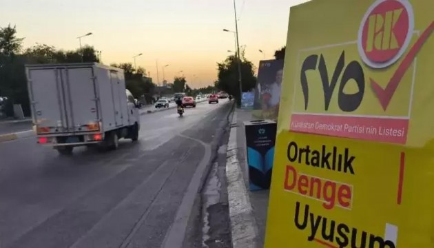 Barzani'nin partisi Türkçe afiş kullandı