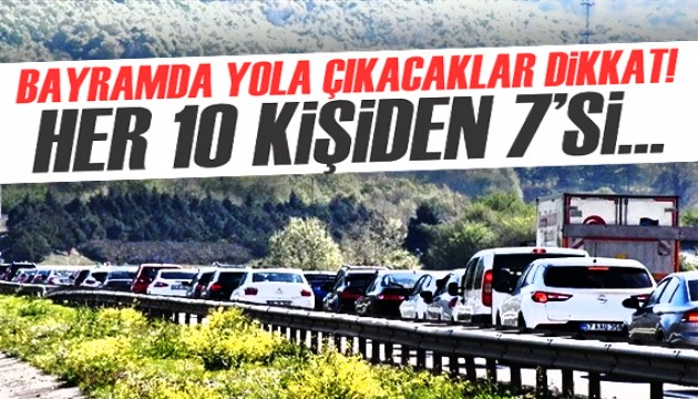 Bayramda her 10 kişiden 7'si kendi aracıyla seyahat edecek