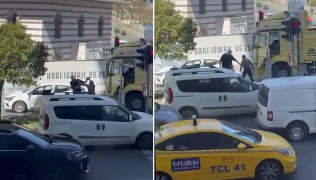 İstanbul'da trafikte çekiçle saldırdı!