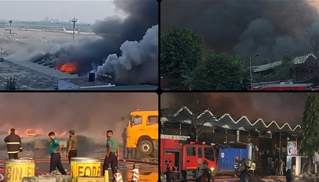 Uluslararası havalimanında yangın