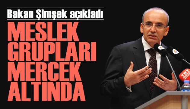 Bakan Şimşek tek tek açıkladı: Meslek grupları mercek altında