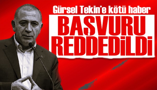 Gürsel Tekin'in başvurusu reddedildi