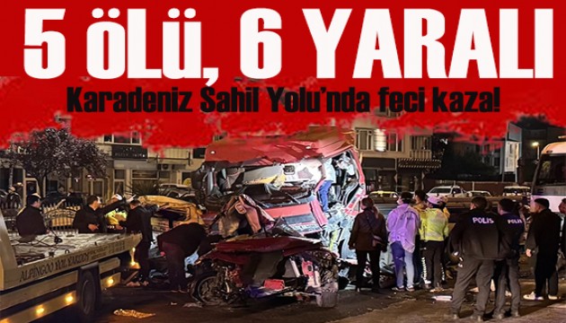 Karadeniz Sahil Yolu’da tır iki otomobile çarptı: 5 ölü, 6 yaralı