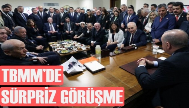 Cumhurbaşkanı Erdoğan, TBMM'de parti liderleriyle bir araya geldi