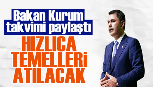 Bakan Kurum kura takvimini paylaştı: Sona yaklaşıyoruz