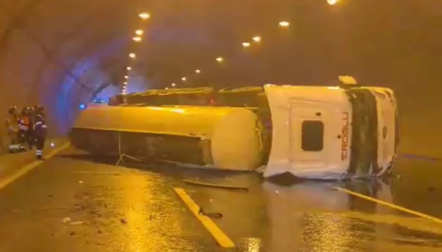 Tünelde tanker kazası