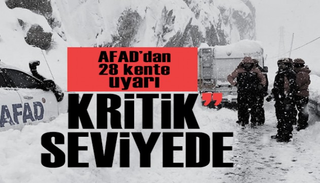AFAD’dan çığ alarmı: 28 ilde risk kritik seviyede