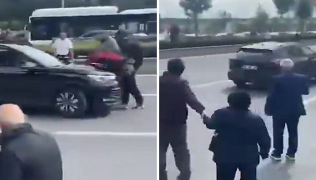 CHP Genel Merkezi önünde bir araç kalabalığın arasına dalarak bir vatandaşa çarptı