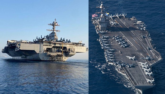 En büyük uçak gemisi Kızıldeniz'de