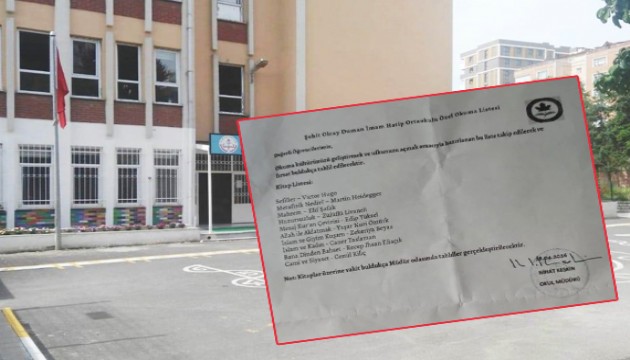 İmam Hatip Ortaokulu'ndaki kitap listesi tartışma yarattı: Okul müdürü açığa alındı