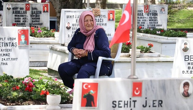 Şehit anneleri evlatlarını ziyaret etti