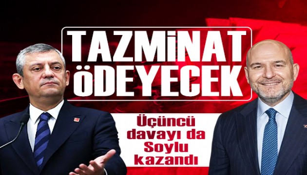 Üçüncü davayı da Soylu kazandı: Özgür Özel tazminat ödeyecek