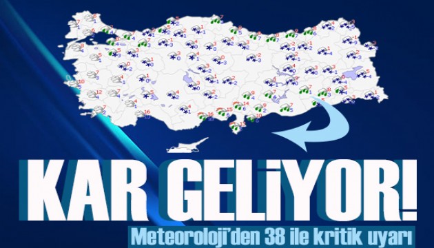 Meteoroloji'den 38 ilde kritik uyarı! Kar 20 santimi bulabilir