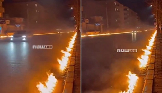 Tahran'da yollardan ateş çıkıyor