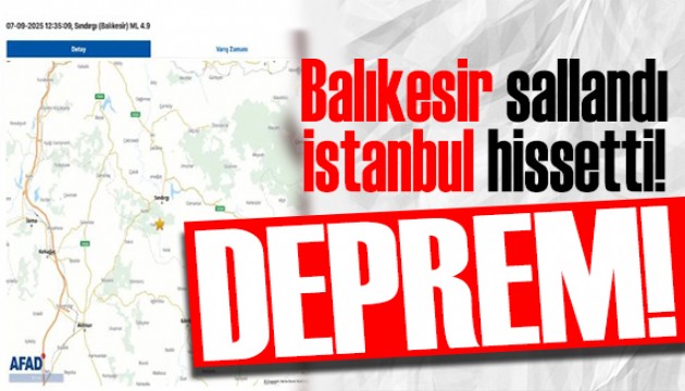 AFAD son dakika duyurdu: Balıkesir'de 4,9 şiddetinde deprem!
