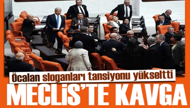 Meclis'te tansiyon yükseldi: Öcalan sloganlarına tepki