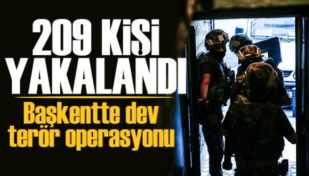 Terör örgütlerine eş zamanlı operasyon: 209 kişi yakalandı