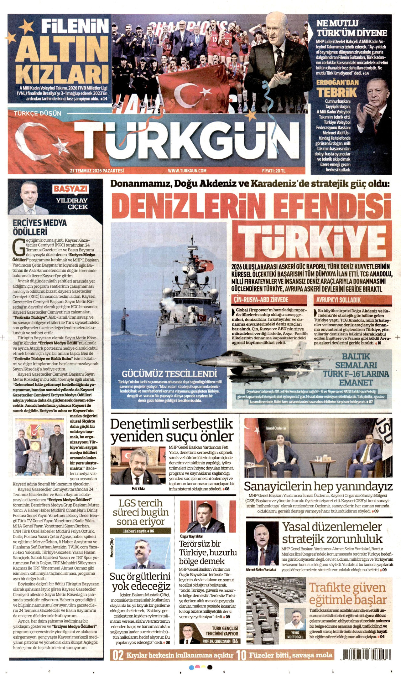 Gazeteler bugün ne yazdı? (27 Temmuz)