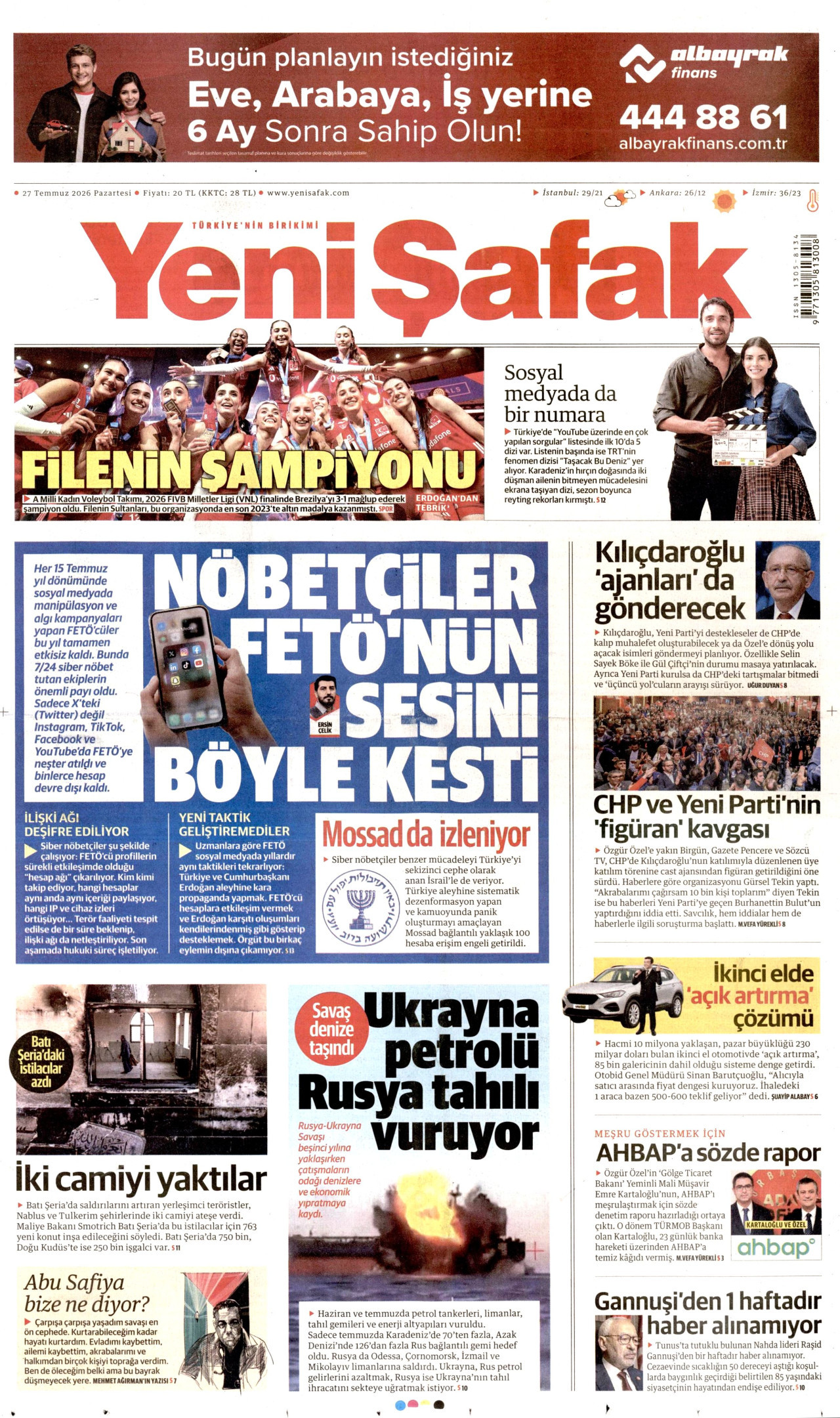 Gazeteler bugün ne yazdı? (27 Temmuz)