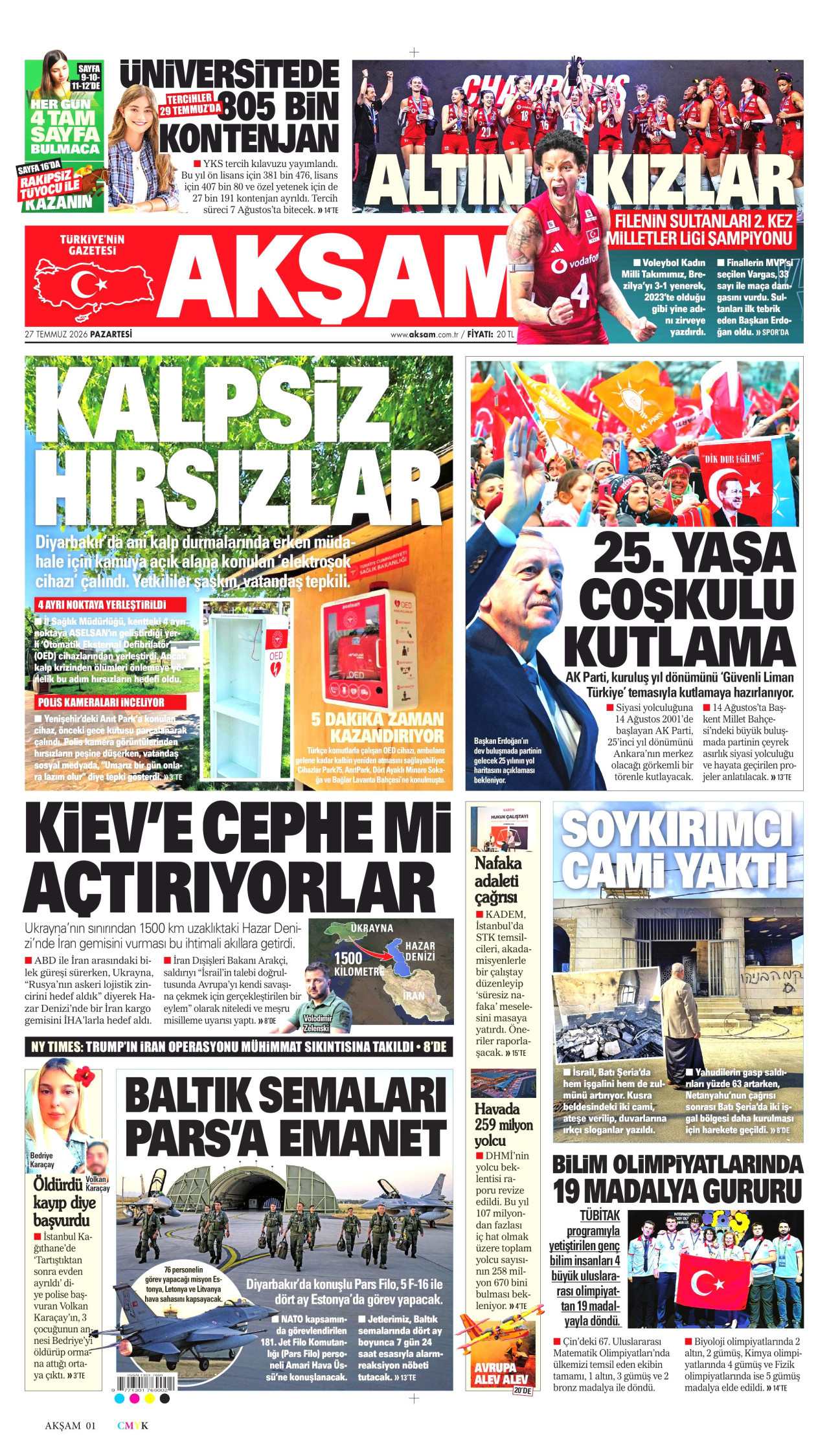 Gazeteler bugün ne yazdı? (27 Temmuz)