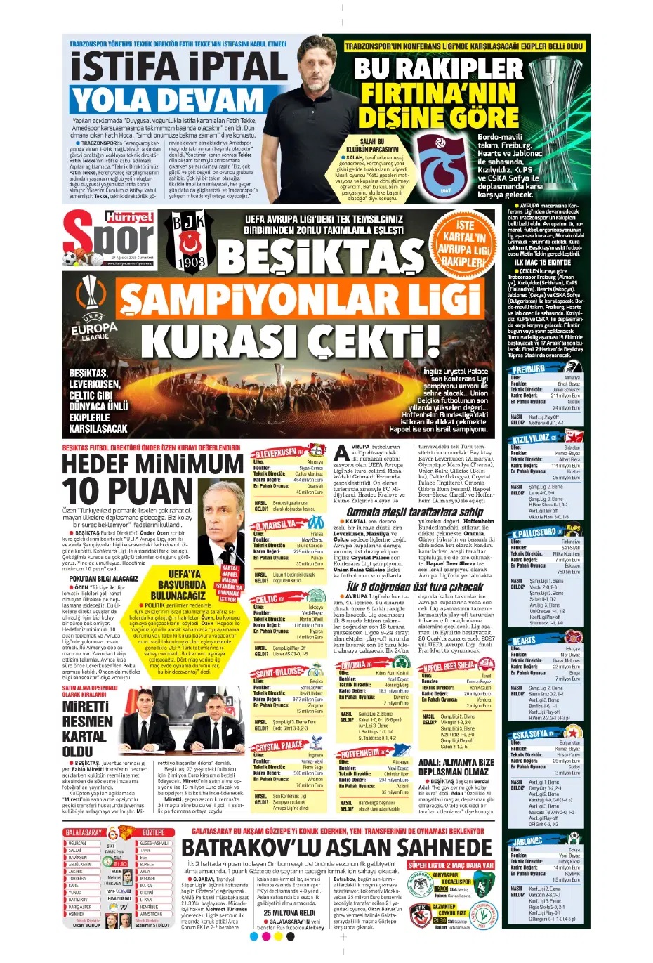 Aslanım Leao! Spor basını bugün ne yazdı? (29 Ağustos)
