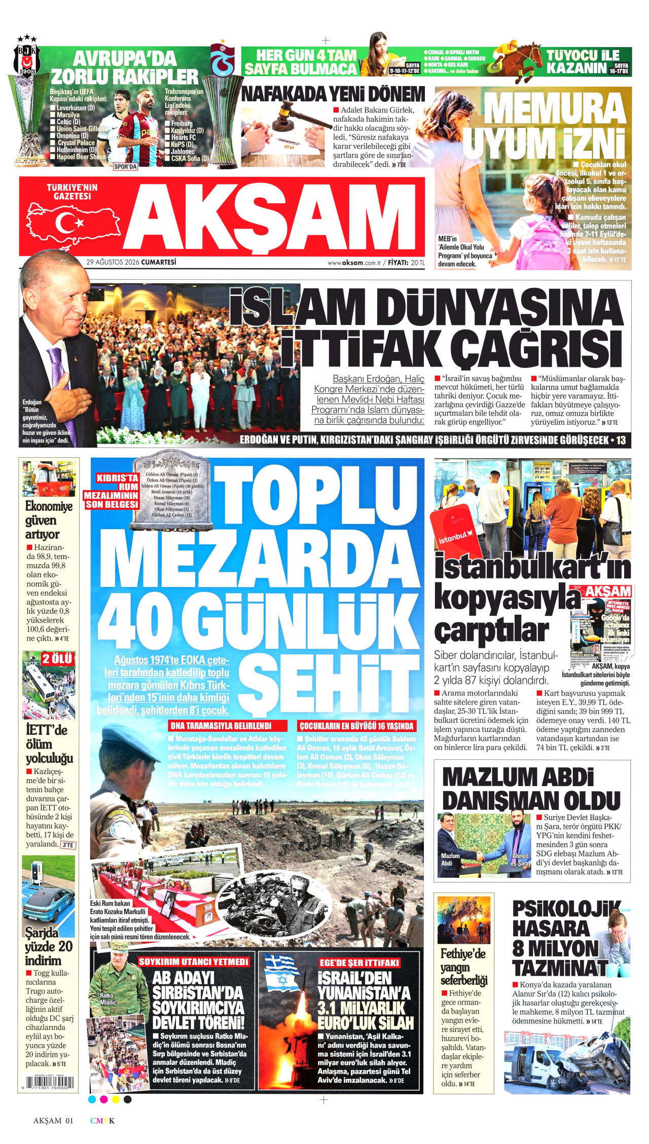 Gazeteler bugün ne yazdı? (29 Ağustos)