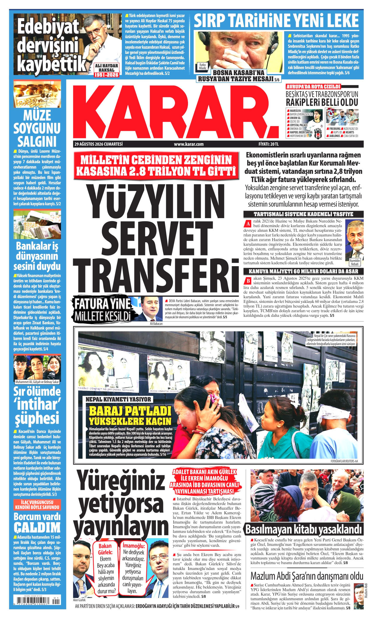 Gazeteler bugün ne yazdı? (29 Ağustos)